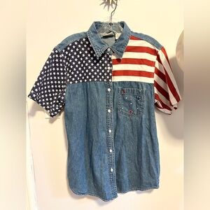 Denim American Flag Shirt